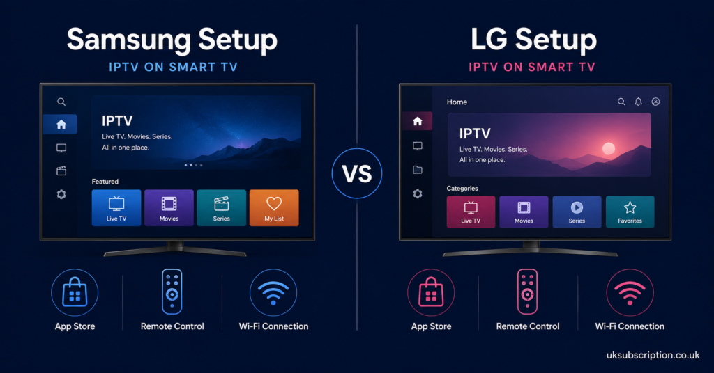 Samsung and LG IPTV Setup Comparison