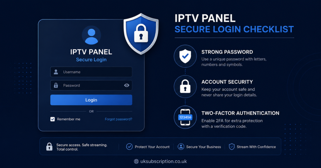 IPTV Panel Secure Login Checklist