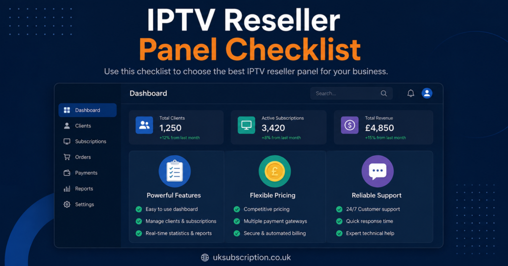 IPTV Reseller Panel Checklist